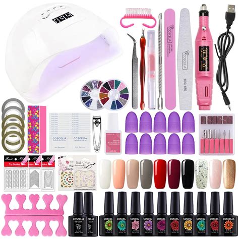 Coscelia Nail Gel Polish Kit Uv Led Lamp Electric Nail Drill Machine