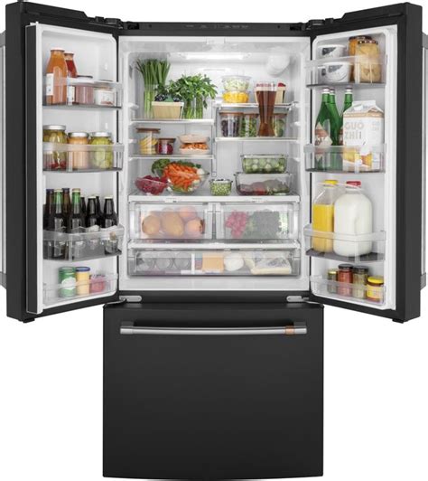 Café™ 18.6 Cu. Ft. Matte Black Counter Depth French Door Refrigerator ...