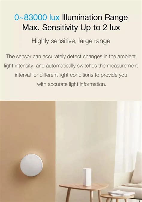 Умный домашний светильник Xiaomi Mijia с датчиком 0~ 83000 люкс Zigbee ...