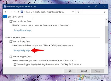 How To Turn On Or Off Sticky Keys In Windows 10 Winbuzzer