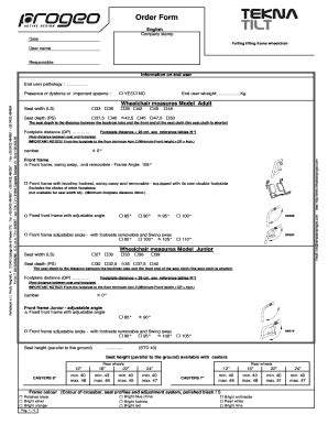 Fillable Online Order Form Tekna Tilt Progeo Fax Email Print Pdffiller