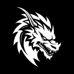 Dragon - minimalist and flat logo Royalty Free Vector Image