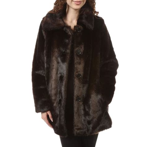 Anne Klein Mink Faux Fur Coat At Von Maur