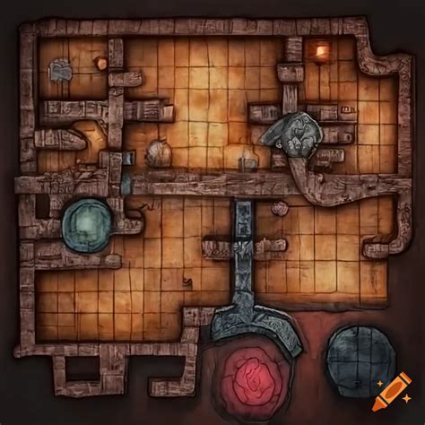 Highly Detailed D D Dungeon Map On Craiyon