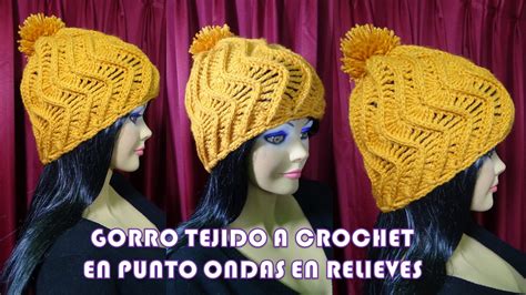 MILAGROS ENA Gorro Y Bufanda Tejido A Crochet Con El Punto Ondas En