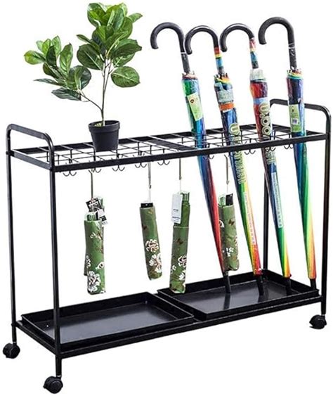 Umbrella Rack Rectangular Metal Umbrella Holder Stand With Drip Tray