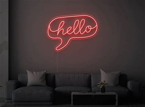 Hello Neon Led Light Sign With Remote Control Artledistic