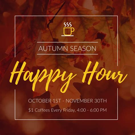 Autumn Happy Hour Animated Square Template Visme