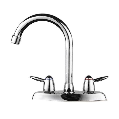 Swivel Bathroom Kitchen Faucet Chrome Two Handle Hot Cold Sink Mixer Tap Sprayer Fruugo UK