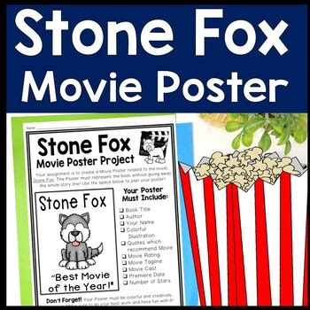 Stone Fox Project: Make a Movie Poster! (Stone Fox Book Report activity)