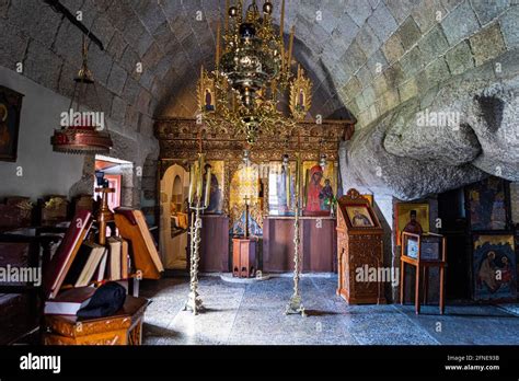 Patmos cave of the apocalypse hi-res stock photography and images - Alamy