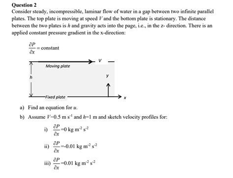 SOLVED Question 2 Consider Steady Incompressible Laminar Flow Of