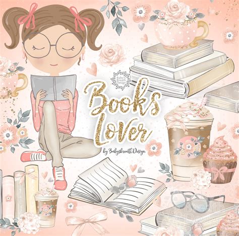 Book Lover Design Book Clipart Coffee Clipart Flowers Clipart Read