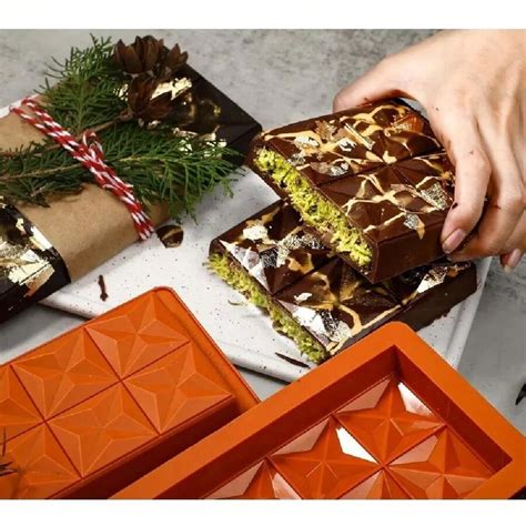 Chocolate Bar Mold Non Stick Silicone Deep Chocolate Bar Baking Molds