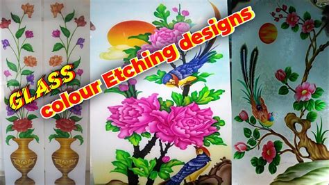 Window Glass Design Flower Colouring Glass Design Glass Painting