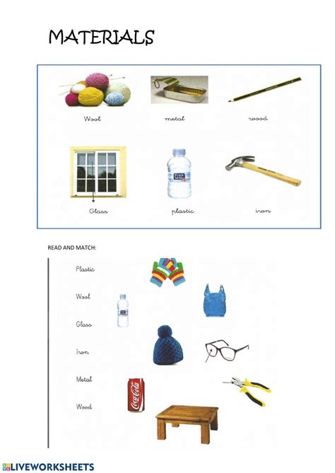 Materials Worksheet For Grade 1 Pdf