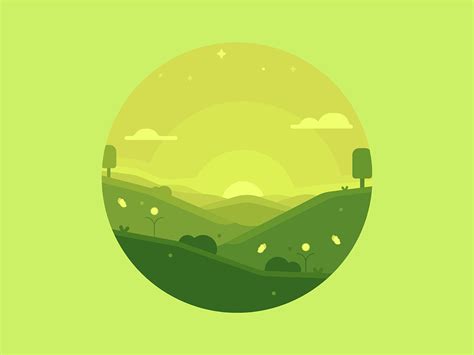 4 Seasons landscape illustration by Alisher Isagaliev on Dribbble