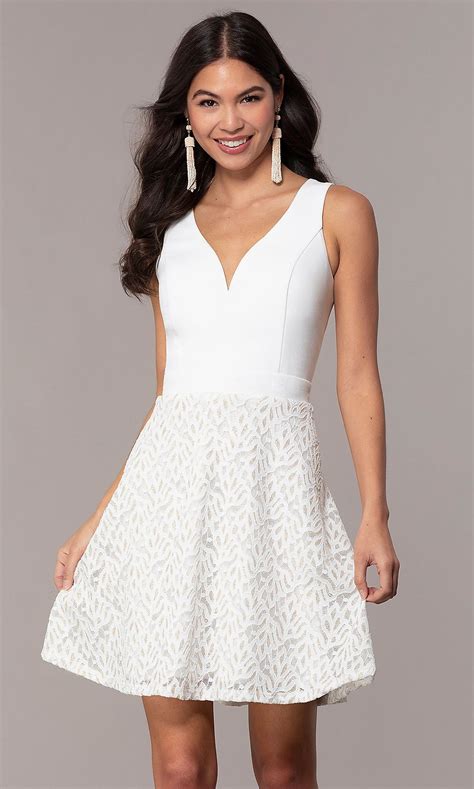 Ivory White Short V Neck Graduation Dress By Simply White Dresses Graduation Graduation Dress