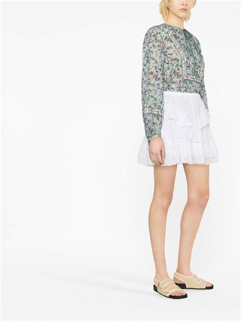 Isabel Marant Étoile Broderie Anglaise Mini Skirt In Bianco ModeSens