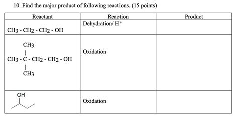 SOLVED 10 Find The Major Product Of Following Reactions 15 Points