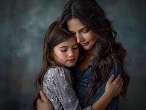 Premium Photo Tender Moment Mother Embracing Daughter