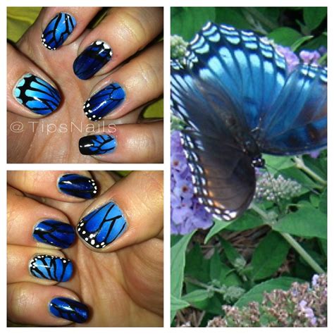 Blue butterfly nails | Butterfly nail, Nail blog, Nails