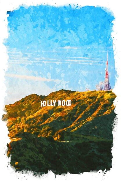 Premium Photo Hollywood Watercolor Illustration