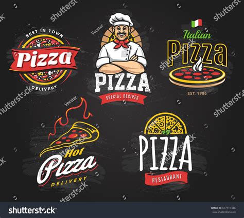 Pizza Logo Set Images Photos Et Images Vectorielles De Stock