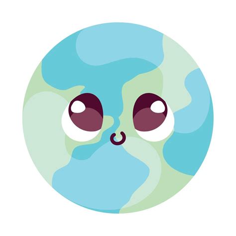 Planeta Tierra Kawaii Vector En Vecteezy