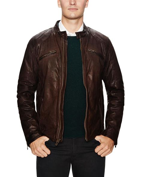 Rogue State Classic Leather Jacket in Brown for Men | Lyst