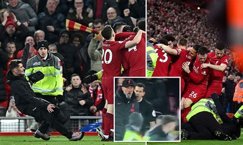 Jurgen Klopp Rages At Pitch Invading Liverpool Fan After He Slipped And