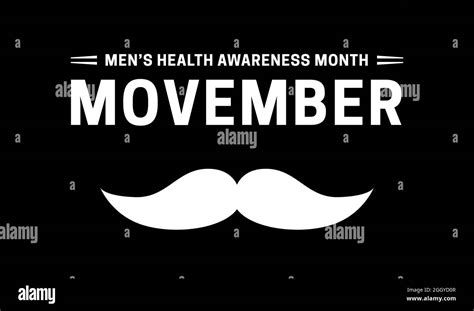 Black Movember Mens Health Awareness Month Background Illustration