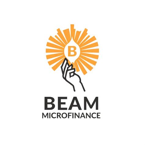 Logo Design For Beam Microfinance Illuminating Hand With Financial