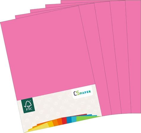 Made In Eu Feuilles De Papier De Couleur Rose Fluo A G M Cs