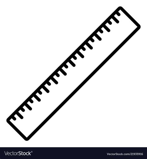 Ruler tool line icon outline sign linear style Vector Image