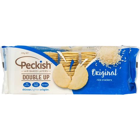 Peckish Rice Crackers Double Up Original 200g Woolworths