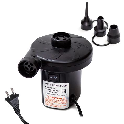 Electric Air Pump Portable Quick Fill Air Pump With 3 Nozzles 110v Ac Perfect