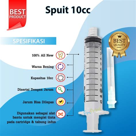 Jual Spuit 10cc Syringe 10cc Suntikan Cairan Tinta Printer 10ml Spuid