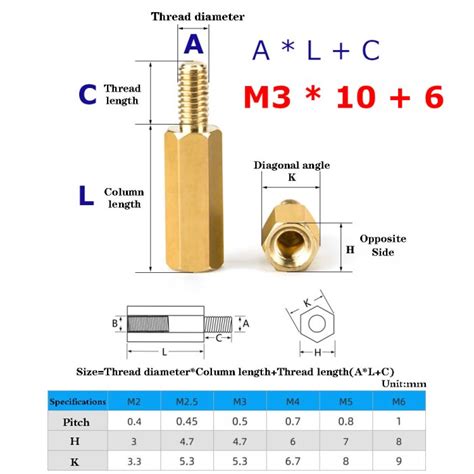 Jual M3 10 6 Mm Pilar Spacer PCB M3 10 Standoff Tembaga Kuningan Nut