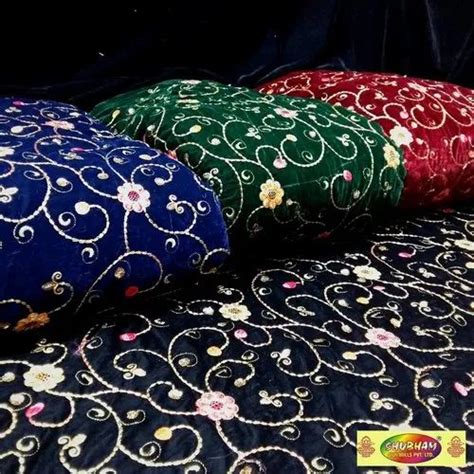 Embroidered 44 45 Velvet 9000 Embroidery Fabrics For Multipurpose At