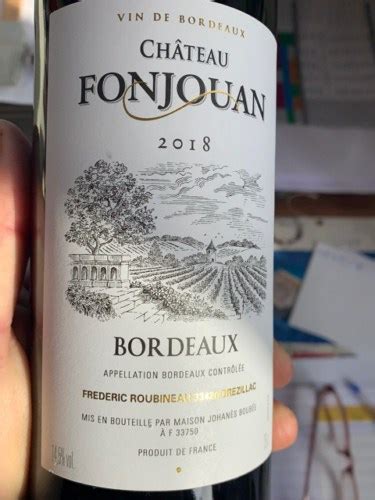 Johanès Boubée Château Fonjouan Bordeaux Vivino US