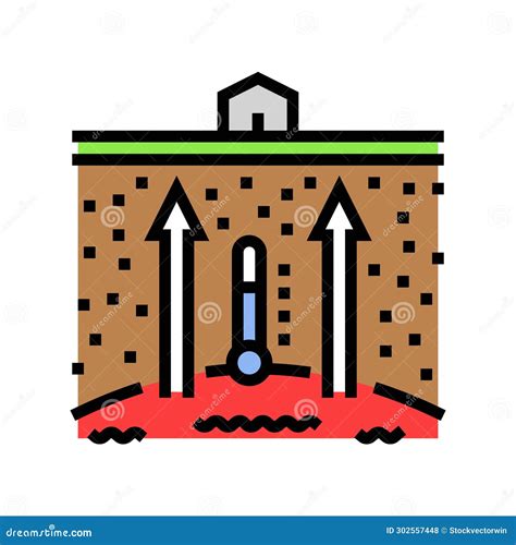 Heating Geothermal Energy Color Icon Vector Illustration Stock Vector