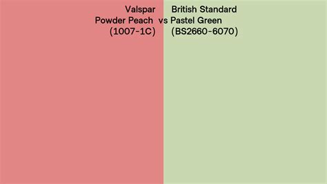 Valspar Powder Peach 1007 1C Vs British Standard Pastel Green BS2660