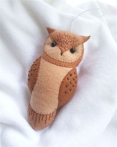 Free Shipping Set Of Felt Owl Ornaments Winter Holiday Themed