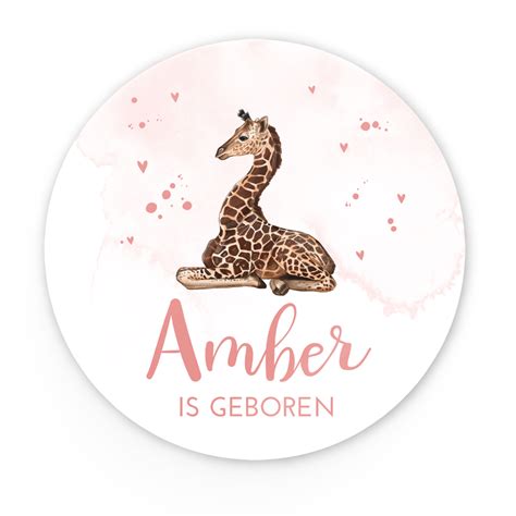 Raamsticker Rond Met Giraf Cm