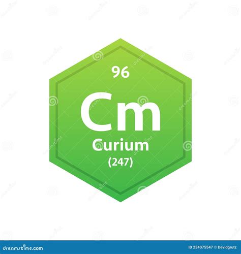 Curium Symbol Chemical Element Of The Periodic Table Vector Stock