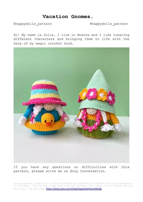 Vacation Gnomespdf In 2024 Crochet Toys Crochet Patterns Gnomes Crafts