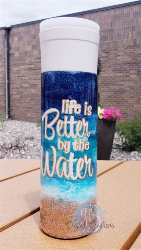 Glitter Beach Tumbler Ocean Waves Life Is Better By The Etsy Beach