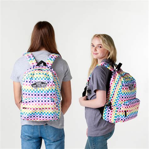 Vans Rainbow Checkerboard Realm Backpack - Multi | Journeys