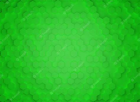 Fondo De Concepto Hexagonal Verde Abstracto Con Render 3d Foto Premium